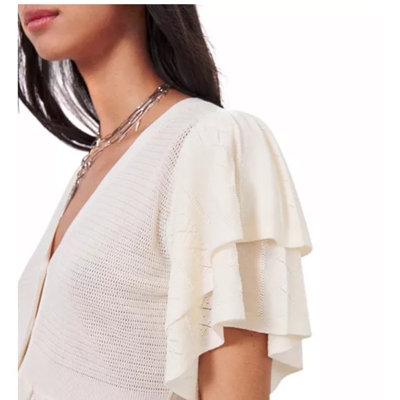 Ba&sh Acacio Pointelle Cardigan Top - Picture 3 of 11